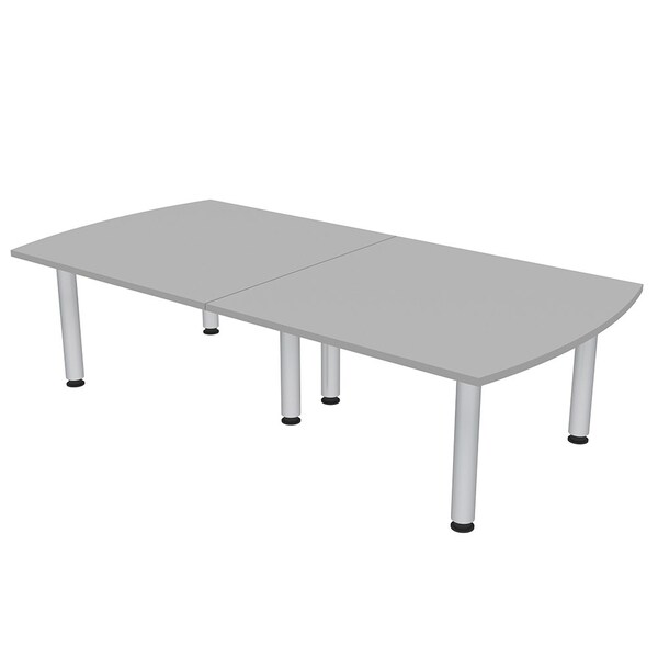 45 in W, 96 in L, 29 in H, Engineered Wood Top, Grey